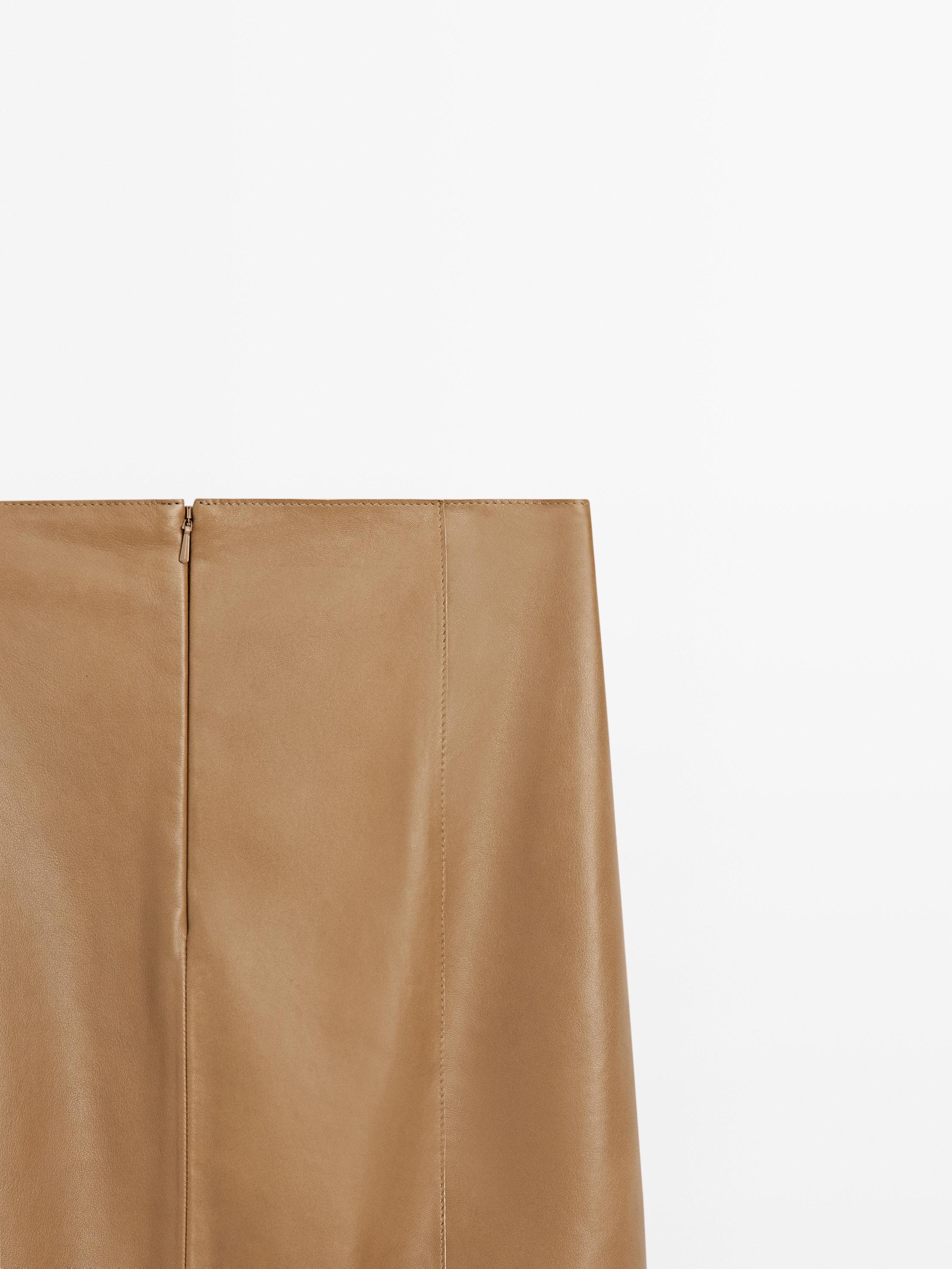 Minijupe en cuir nappa